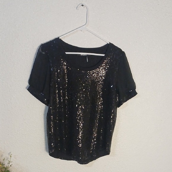 Dkny Tops - DKNY Black Sequin Blouse